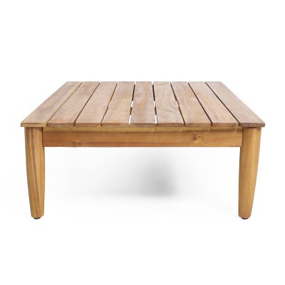 Teak Acacia Wood Outdoor Coffee Table with Slat Top