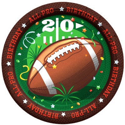Treasures Gifted Football Birthday Party Supplies - Dinner Plates - 8 Pack
