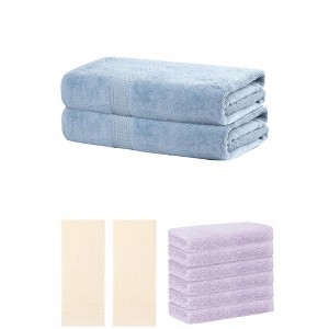 REGALWOVEN Striped Soft Absorbent Bathroom Cotton Towel Set 3 Pcs - 1 of 4