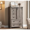 48" Tall Wood Dresser Chest of Drawer with Sliding Barn Door,Adjustable Shelf,Storage Organizer for Bedroom - 2 of 4