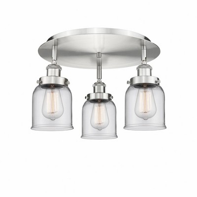 Bell - 3 Light Flush Mount In Art Deco Style-9.25 Inches Tall and 16.75 Inches Wide