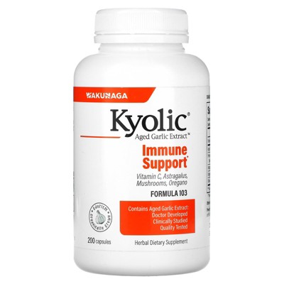 Kyolic Aged Garlic Extract, Immune, Formula 103, 200 Capsules
