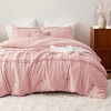 3-4 Pcs Comforter Set with Sheet Grid Pinch Pleat Soft Boho Bedding. - 2 of 4