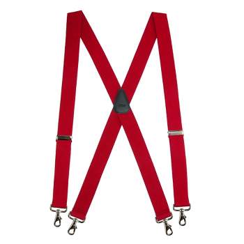 CTM Men's Big & Tall Elastic Solid Color X-Back Suspender with Swivel Hook Ends