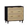 31.5" 3-Drawer Rattan Dresser, Storage Cabinet for Bedroom, Living Room, Dining Room, Hallway 4W - ModernLuxe - 4 of 4