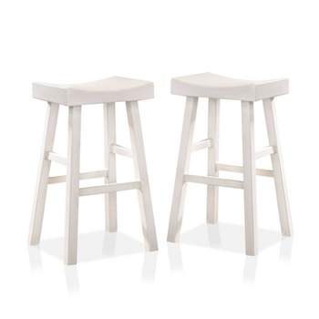 Set of 2 29" Lille Seat Saddle Counter Height Barstools - HOMES: Inside + Out