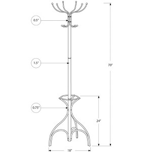 Cesicia 70" H Coat Rack, Hall Tree with 12 Hooks, Free Standing - 1 of 4