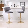 2pcs Bar Stools Modern Counter Height Bar Stools with Back Upholstered Swivel Adjustable Barstools for Kitchen Island Restaurant Emerald - 3 of 4
