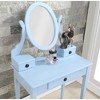 NicBex 30" Makeup Vanity Desk with Mirror and Stool,Retro Makeup Table with 3 Storage Drawers for Bedroom - 4 of 4