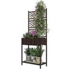 Outsunny Wicker Planter with Trellis for Climbing Plants, Freestanding Rattan Planter with Storage Shelf for Garden, Balcony - 4 of 4
