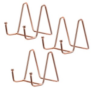 Unique Bargains Iron Durable Rounded Corner Book Decorative Easels or Stands 3 Pcs - 1 of 4