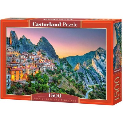 1500 Piece Jigsaw Puzzle, Sunrise over Castelmezzano, Italy, Mountain Puzzle, Puzzle of Italy, Adult Puzzles, Castorland C-151912-2