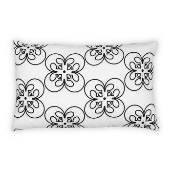 LR Home Empire White /Black Border Soft Poly-Fill 14 in. x 36 in. Throw  Pillow 1231A1084D9348 - The Home Depot