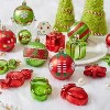 Aoibox 42pcs Christmas Ball Ornaments Set Red Green White Shatterproof Plastic Hanging Xmas Tree Decorations 2.36in 1.57in Holiday Decor - 2 of 4