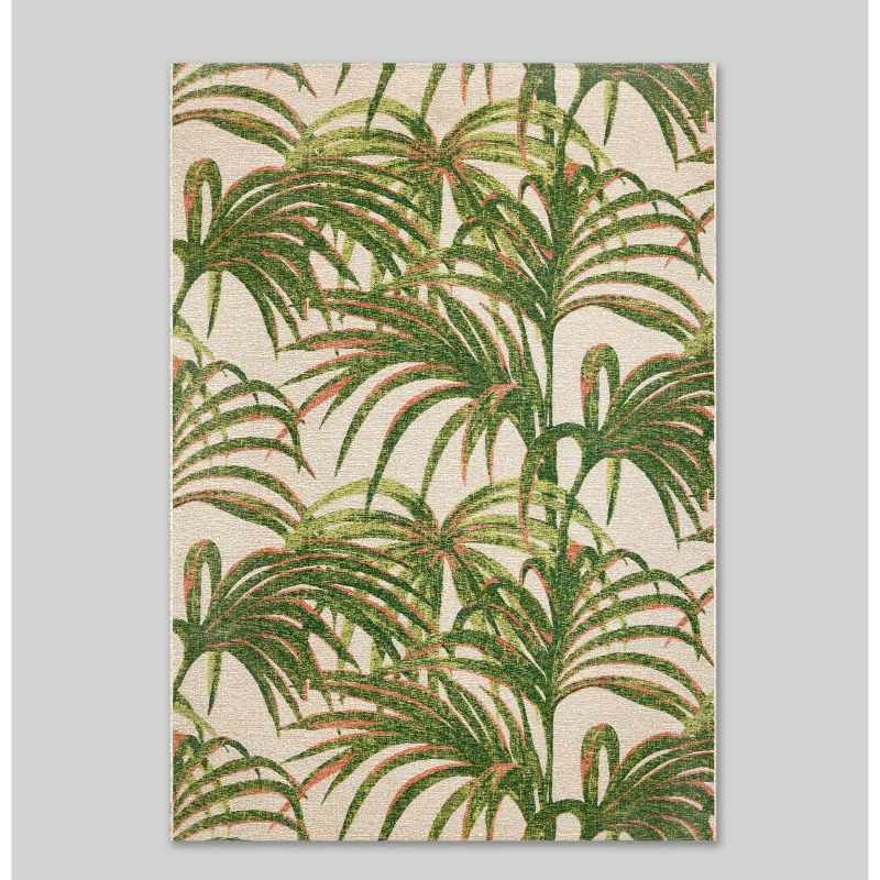 7&#39; x 10&#39; Outdoor Rug Neutral Palm - Threshold&#8482;, 1 of 6