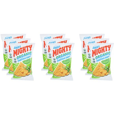 Zack's Mighty Sea Salt Organic Tortilla Chips - Case of 9 - 9 oz