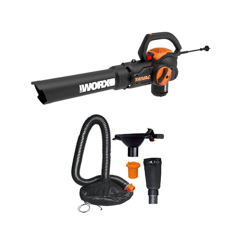 Worx WG524 12 Amp TRIVAC 3-in-1 Electric Leaf Blower/Mulcher/Vac with Leaf Collection System, 1 of 9