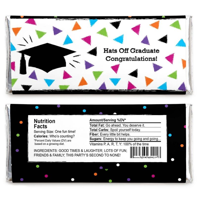 Big Dot of Happiness Hats Off Grad - Graduation Party Candy Bar Wrappers Party Favors - Set of 24, 2 of 5