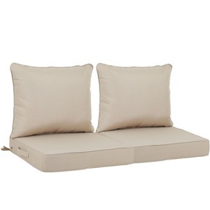 PAGED Outdoor Deep Seat Cushion Set,24x 24 inch,Waterproof Fade-Resistant Patio Furniture Cushions with Removable Covers,2PC - 1 of 4