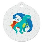 Big Dot of Happiness Roar Dinosaur - Dino Mite T-Rex Baby Shower or Birthday Party Favor Gift Tags (Set of 20)