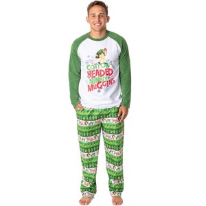Elf The Movie Mens' Film Cotton-Headed Ninny-Muggins Sleep Pajama Set Multicolored - 1 of 4