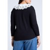 ELOQUII Women's Plus Size Lace Collar Sweater - 3 of 4