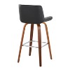 LumiSource Set of 2 Santi Barstools Walnut Wood/Chrome Metal - 4 of 4
