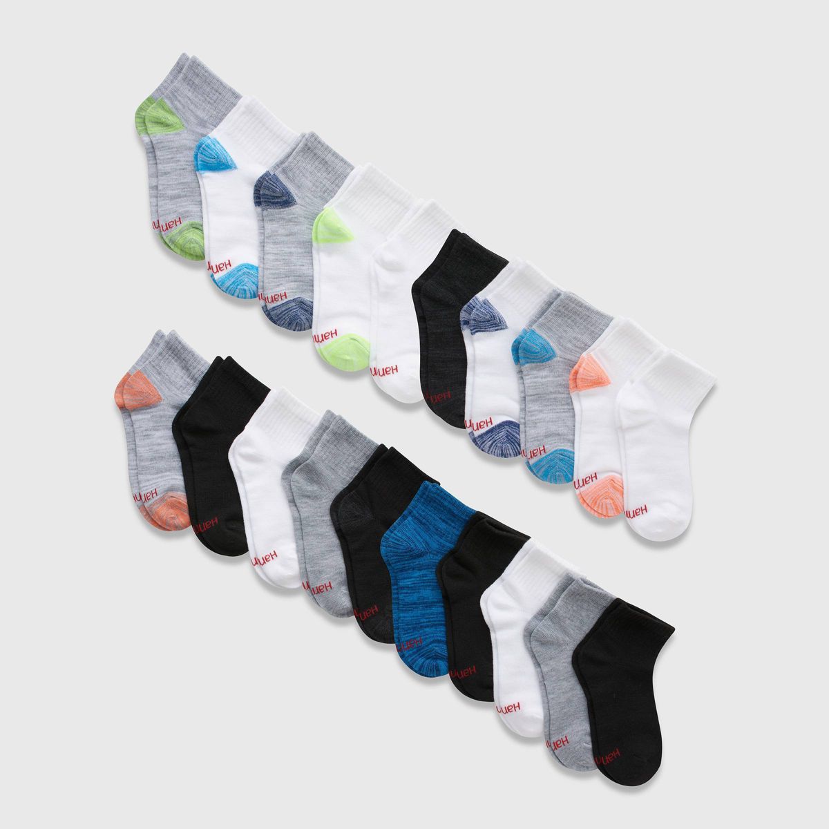 Hanes Boys' 20pk Ankle Socks - Colors May Vary