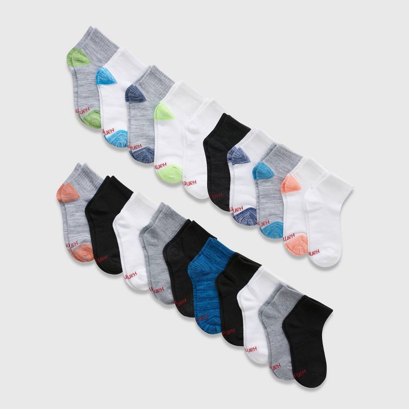 Hanes Boys' 20pk Ankle Socks - Colors May Vary, 1 of 4