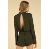 Women's Shimmering Long Sleeve Wrap Romper - Honey Punch - 2 of 4