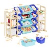 Toy Storage Organizer with 6 Shelves & 12 Bins, Kids Bookshelf and Bin Shelf for Bedroom, Playroom Organization and Decor - 2 of 4