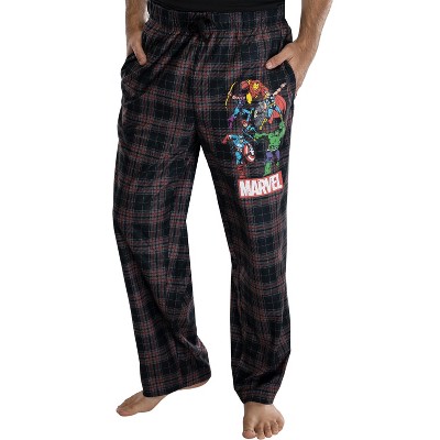 Marvel Comics Men's Avengers Plaid Loungewear Pajama Pants