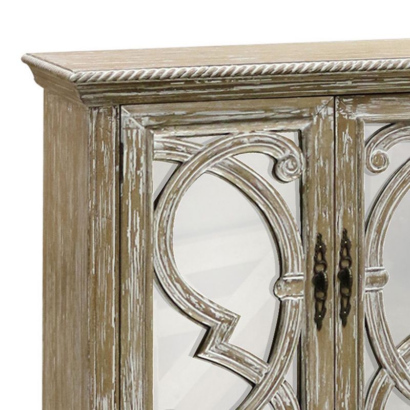 Naples 6 Door Mirrored Cabinet Natural - Stylecraft, 3 of 12