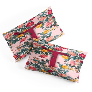 Deny Designs King Burcu Korkmazyurek Summer Botanical Monogram Pillow Shams - 1 of 3