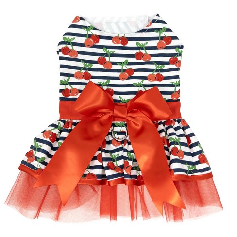 Doggie Design Cherry Stripe Harness Dress with Matching Leash - image 1 of 3