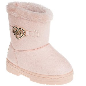 bebe Toddler Girl's Shimmer Winter Boot with Metallic Heart Detail ¬ñ Stylish, Warm, and Durable Winter Footwear for Toddlers - 1 of 4