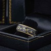 Jewelry Avalanche Gold IP Imitaion Meteorite Inlay Dome Tungsten Carbide Wedding Band, Comfort-fit, 8mm - 4 of 4