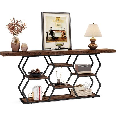 Tribesigns 70.9" Extra Long Console Table with Shelves for Hallway Foyer