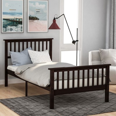 ALEXOUN Twin Size Bed Frame, Wood Twin Platform Bed with Headboard and Footboard for Kids Boys Girls Teens Adults,No Box Spring Need