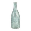 Textured Glass Vase with Circular Raised Pattern and Narrow Neck for Decorative Display and Modern Accent Styling in Living Room or Shelf Decor - 2 of 4