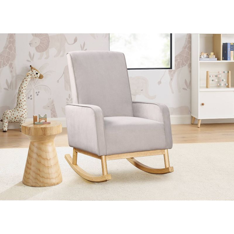 Delta Children Drew Rocking Chair - Cloud Gray and Natural, 4 of 13