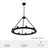 Hunter Fans 30" Saddlewood Ceiling Light Natural Iron Finish - 9-Light Chandelier for Farmhouse & Industrial Spaces - 4 of 4