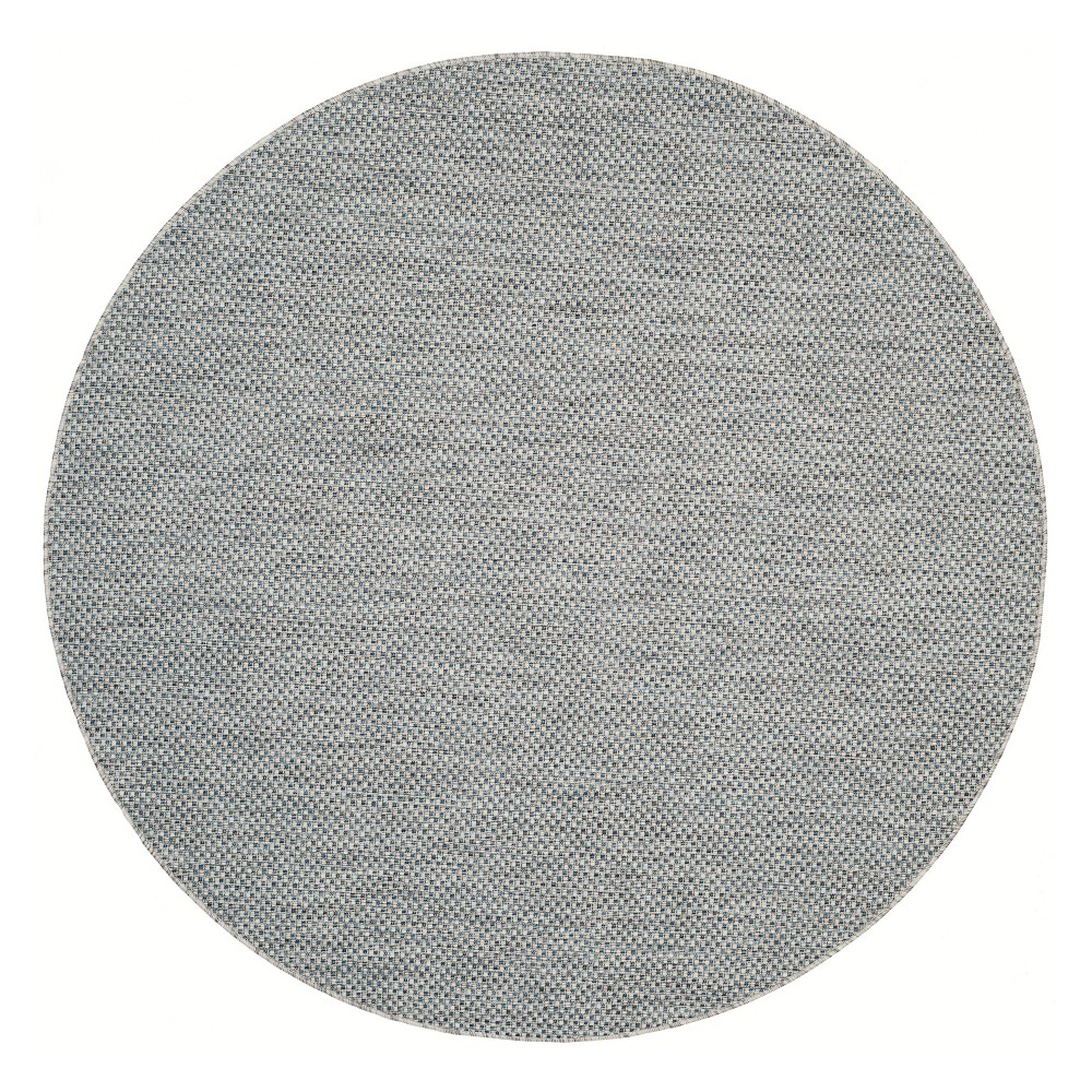6'7in Cherwell Round Outdoor Rug Gray/Navy - Safavieh