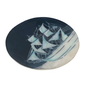 Beachcombers Seven Seas Capiz Trinket Dish Decor Decoration Jewelry Organizer Tray Coastal Nautical Ocean Beach Sea Life 4.5 x 4.5 x 0.50 - 1 of 2