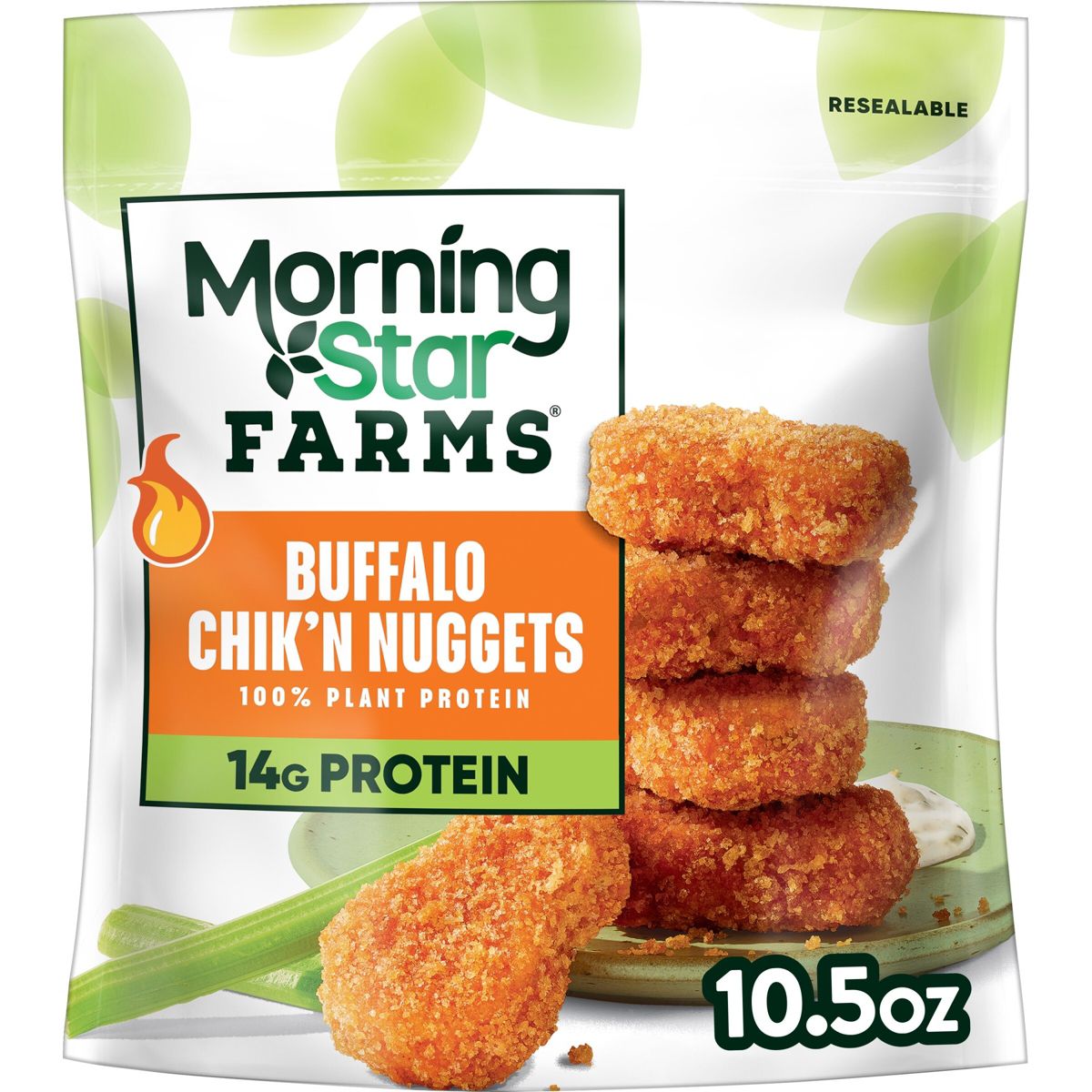MorningStar Farms Veggitizers Frozen Plant-Based Chik'n Nuggets Buffalo - 10.5oz