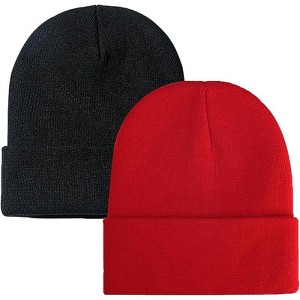 MSDC 1&2 Pack Beanie for Men Women Slouchy Beanie Hats Winter Knit Caps Soft Ski Hat Unisex - 1 of 4