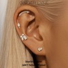 Multi-cut CZ Flat Back Earrings for Cartilage Helix Tragus 5mm 18 Gauge Sterling Silver 1 pair by Ginger Lyne - 3 of 4