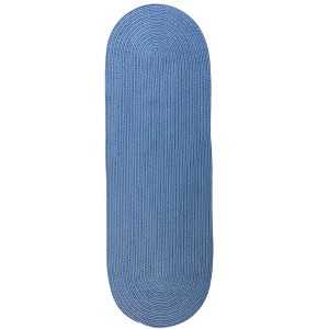 Colonial Mills Reversible Flat-Braid (Oval) Runner Braided Runner, Oasis Blue 2'4"x7', Oval Shape - 1 of 3