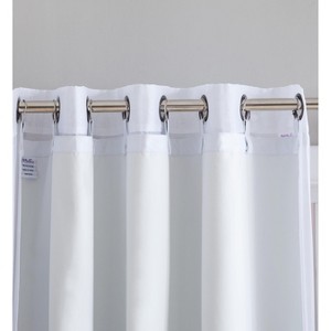 HLC.ME White Thermal Insulated 100% Blackout Curtain Liner Grommet Panels - Complete Darkness & Privacy - w/ 16 Rings - 1 of 2