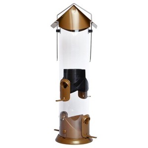 Nature's Way Bird Feeder, Wild Bird and Finch, 3 qt Metal/Plastic Tube, 4 ports - 1 of 1